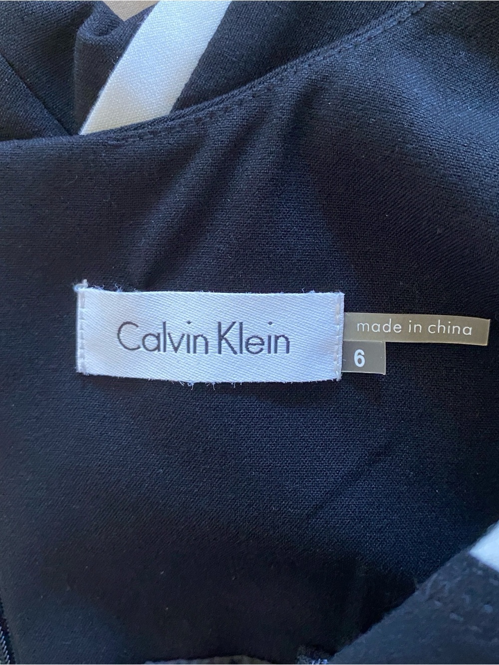 Calvin Klein Black Dress with White Piping - Picture 4 of 8